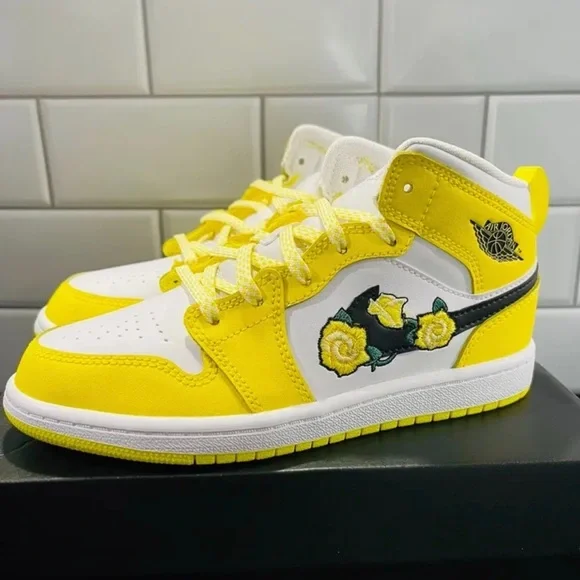 Yellow floral air jordan